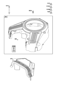 Blower Housing Group Diagram and Parts List for 54E177-0004-J1  Briggs and Stratton Engine